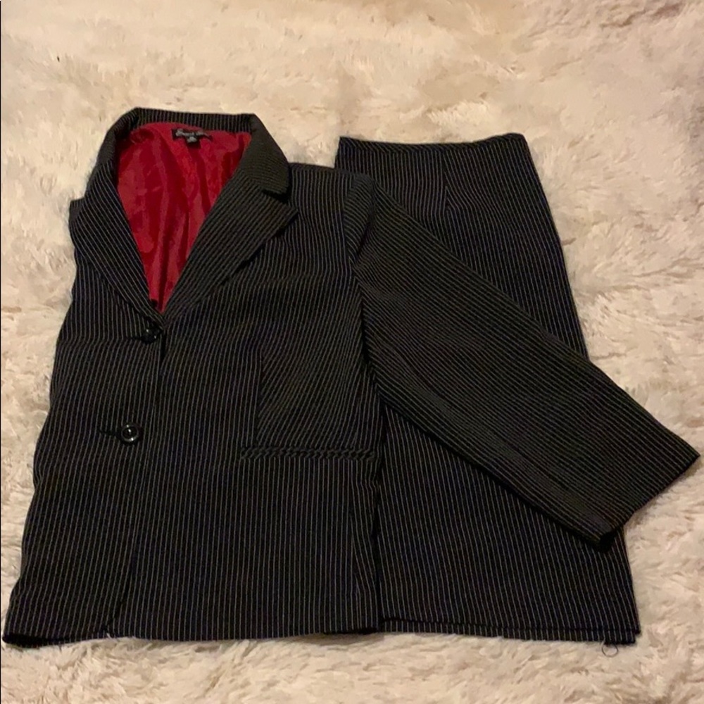 Blazer and Skirt Combo - Pinstripe